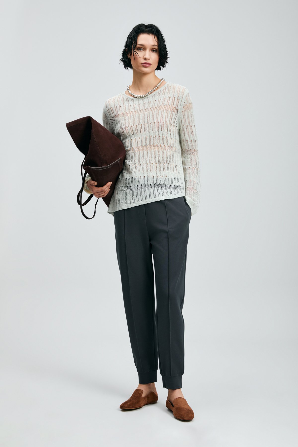 Porto Women's Trousers Anthracite - LUFIAN