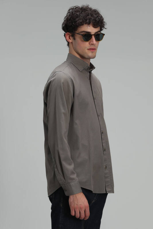 Quel Men Basic Shirt Regular Fıt Khakı - 3