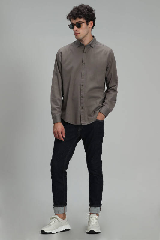 Quel Men Basic Shirt Regular Fıt Khakı - 5