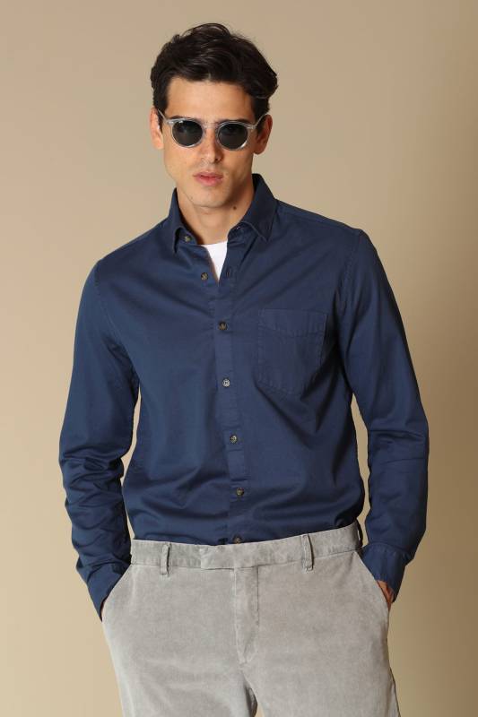 Quel Mens Sports Shirt Comfort Slım Fıt Navy - 2