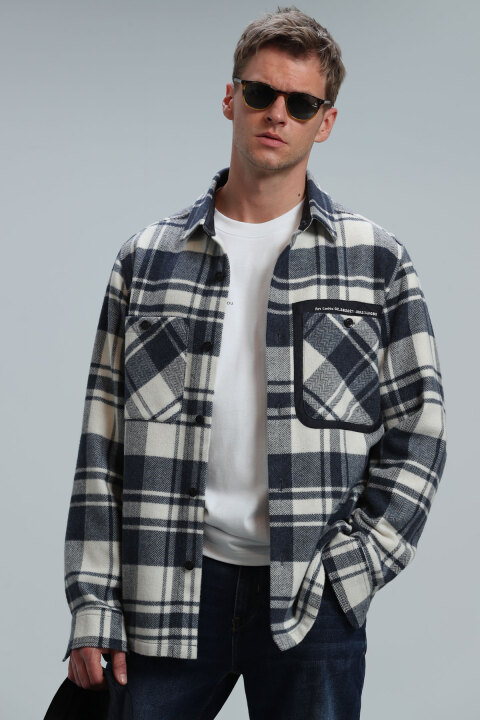 Ramın Men Basic Shirt Regular Fıt Navy - Lufian