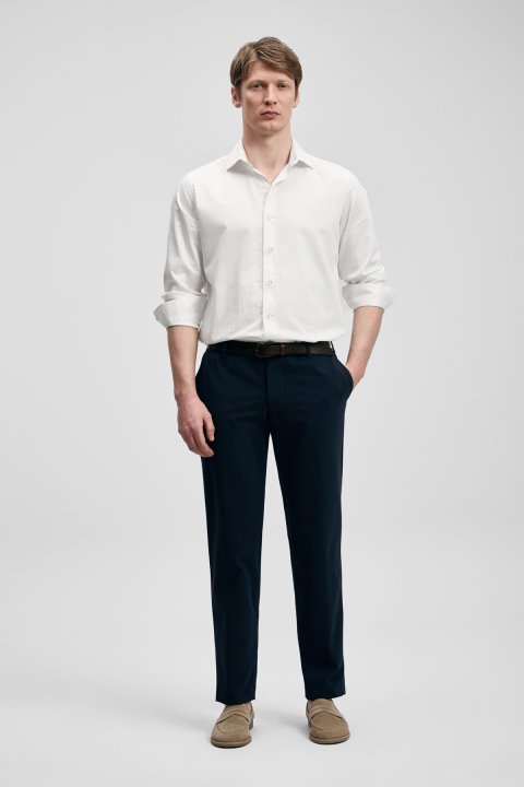 Remy Smart Men's Chino Pants Slim Fit Navy Blue - LUFIAN