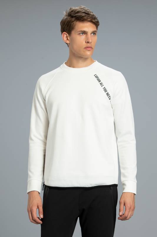 Rıch Male Sweatshirt Off Whıte - 1