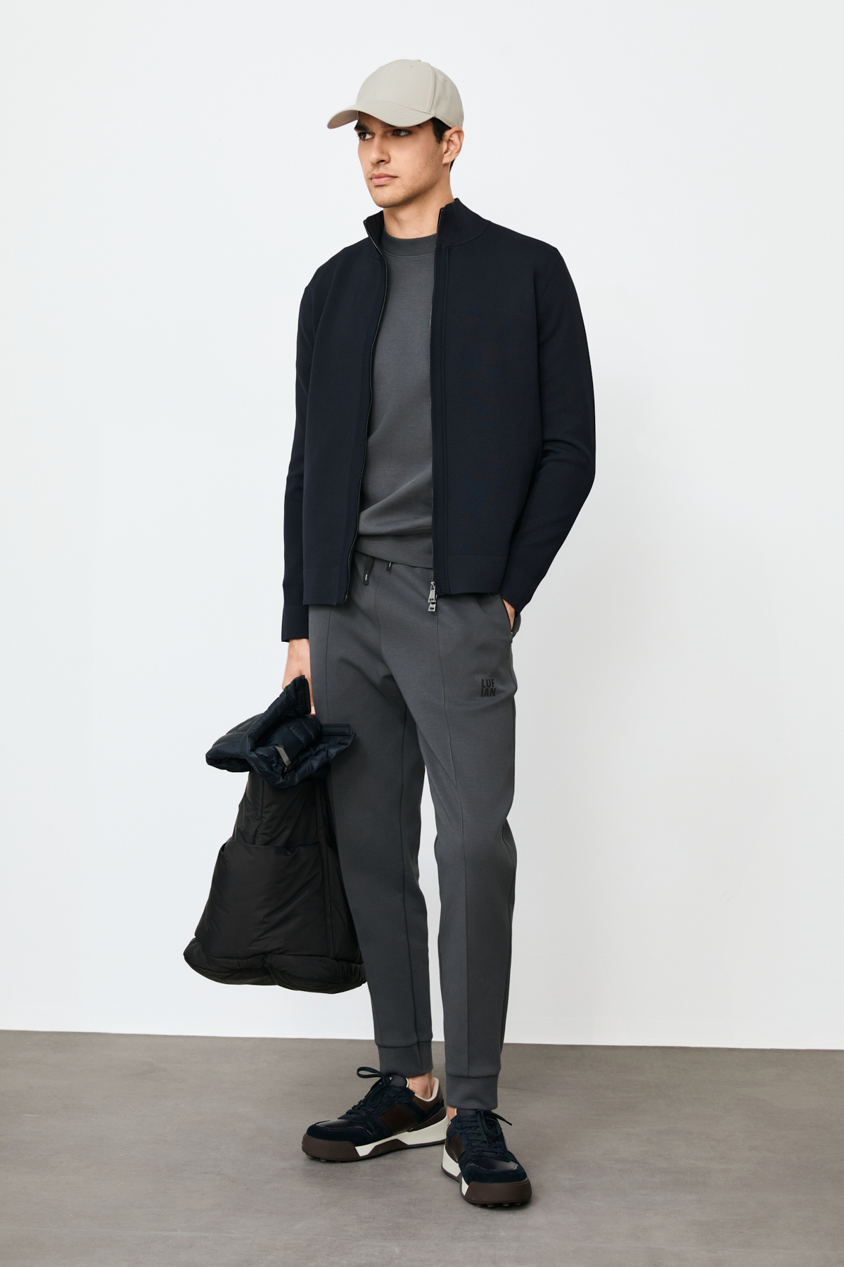 Male Cardigan Navy - LUFIAN