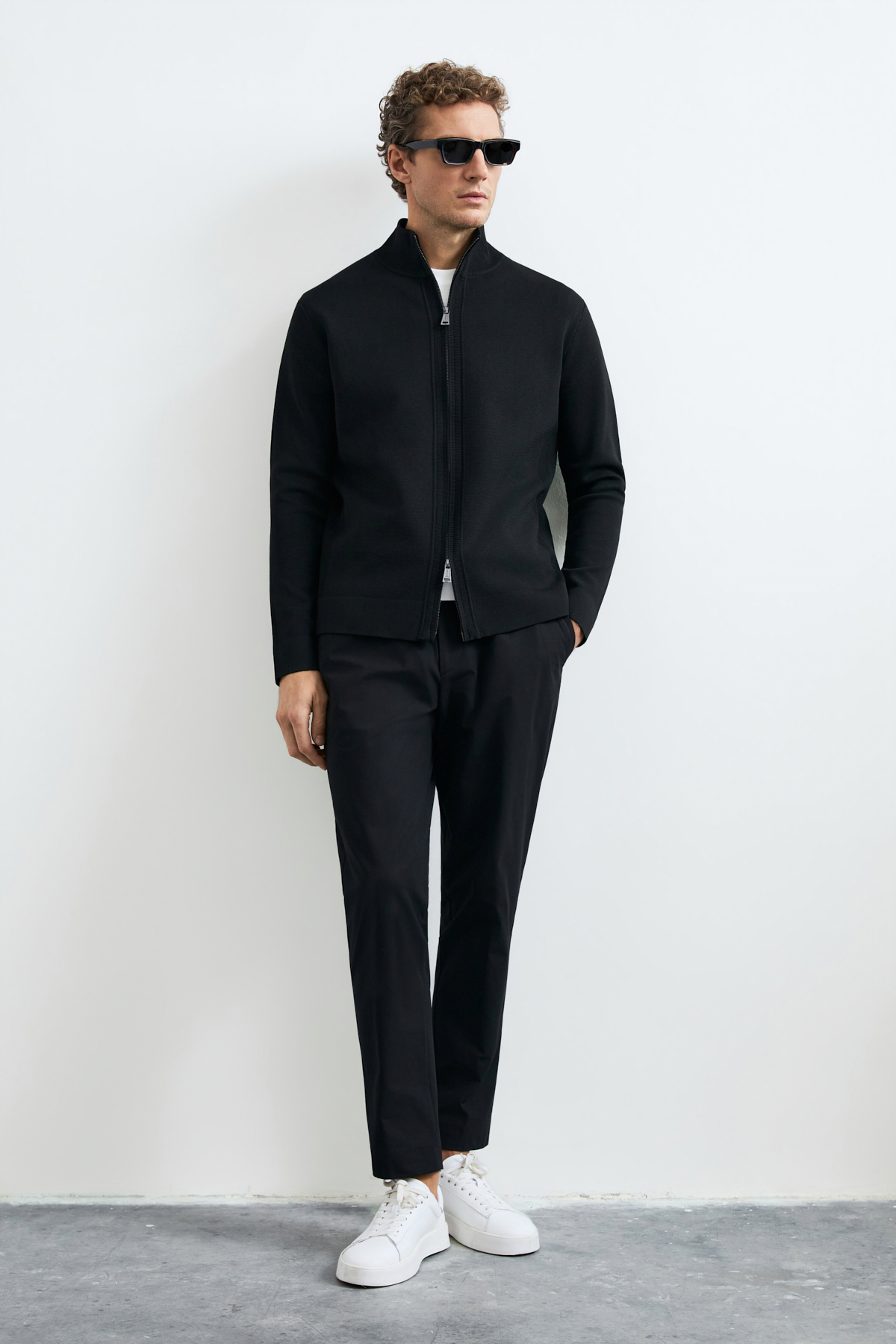 Male Cardigan Black - LUFIAN