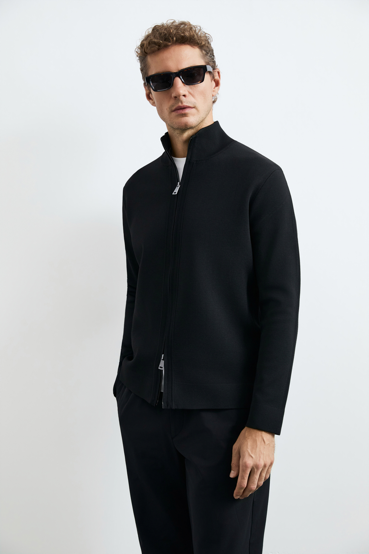Male Cardigan Black - LUFIAN