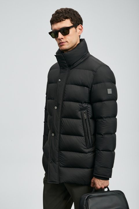 Rıld Goose Down Men's Coat Black - LUFIAN