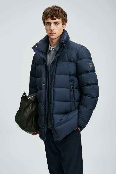 Rıld Goose Down Men's Coat Navy Blue - LUFIAN