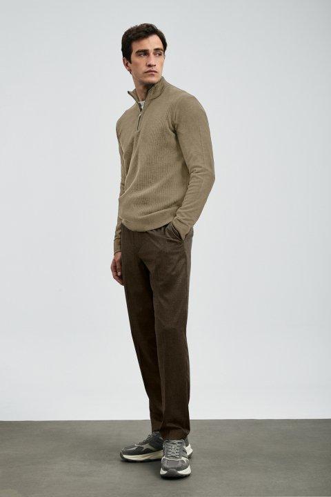 Robın Men's Sweater Olive Green - LUFIAN (1)