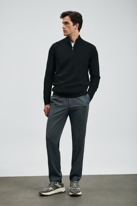 Robın Men's Sweater Black - LUFIAN