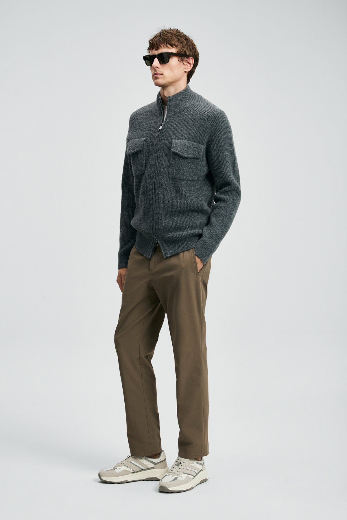 Ronald Men's Cardigan Anthracite - LUFIAN