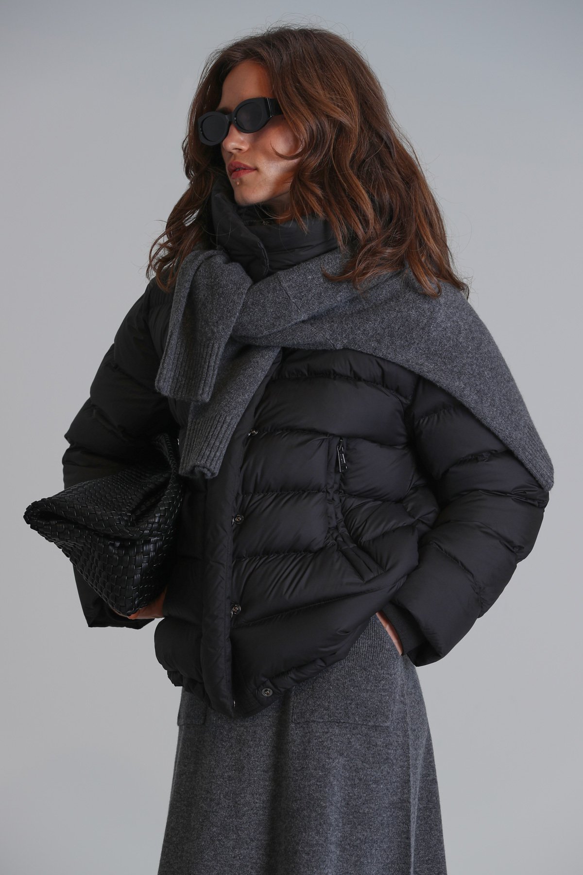 Rose Goose Down Women's Coat Black - LUFIAN