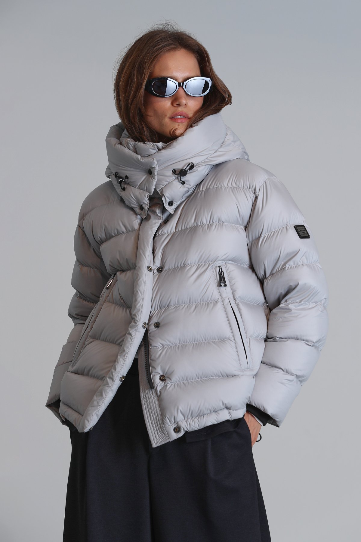 Rose Goose Down Women's Coat Stone - LUFIAN