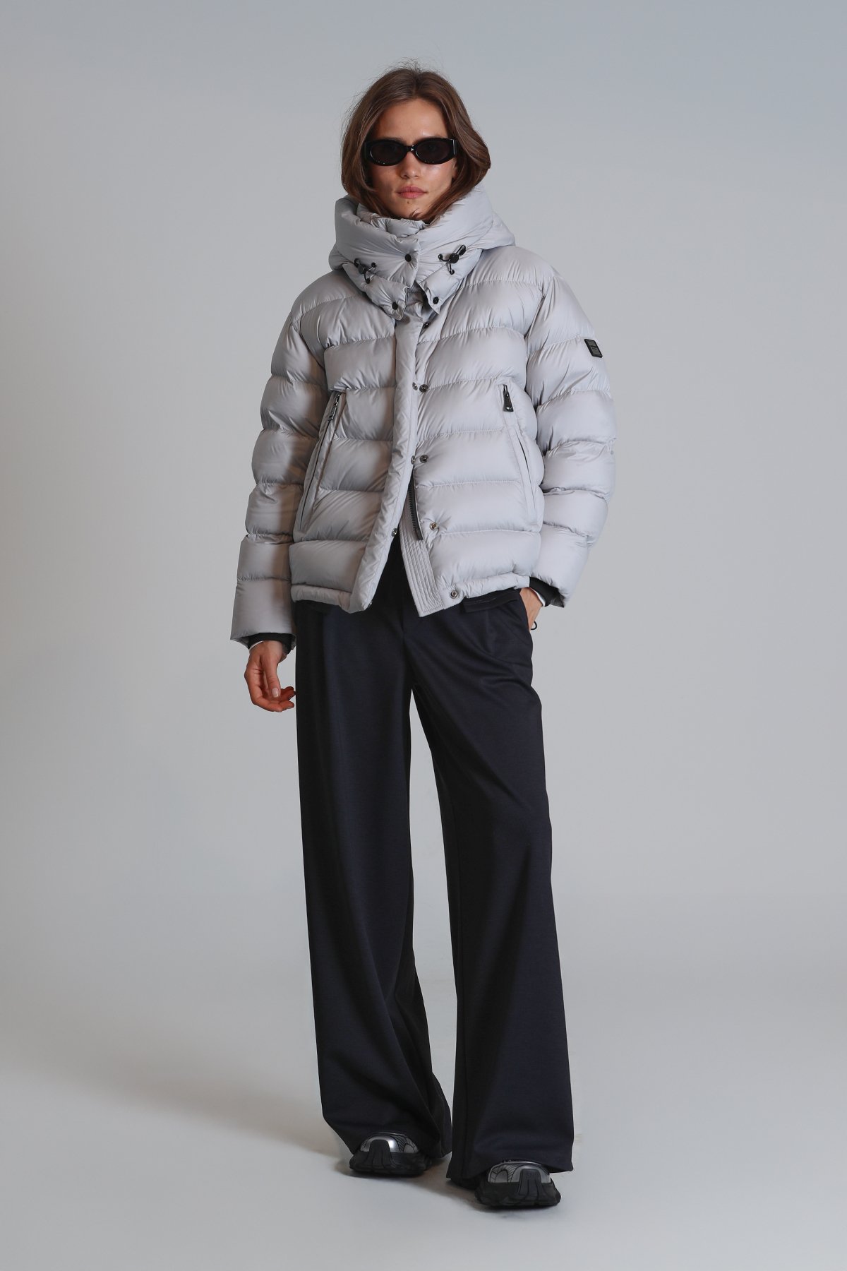 Rose Goose Down Women's Coat Stone - LUFIAN (1)