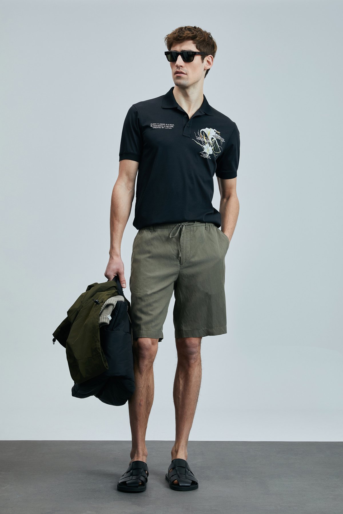 Ross Sports Mens Chino Shorts Slım Fıt Green - Lufian (1)