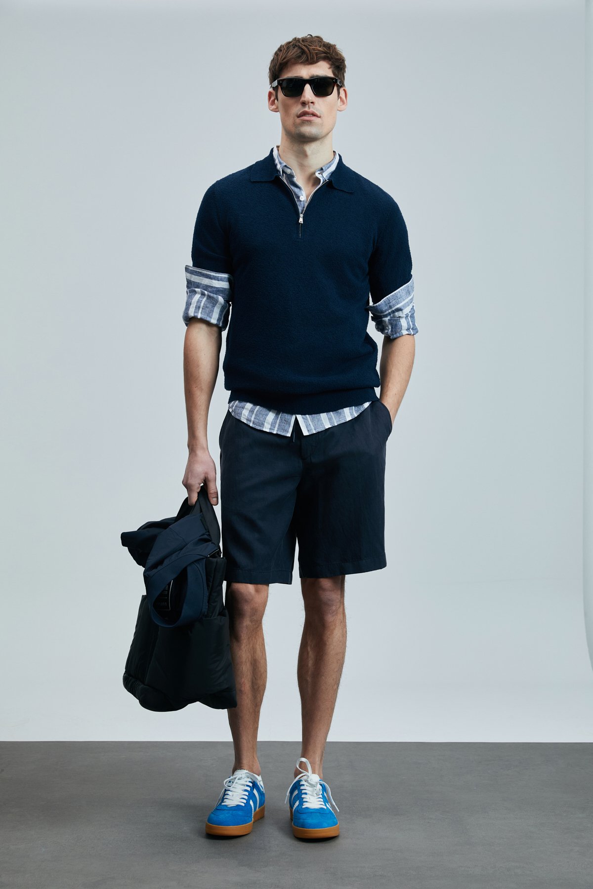 Ross Sports Mens Chino Shorts Slım Fıt Navy - Lufian