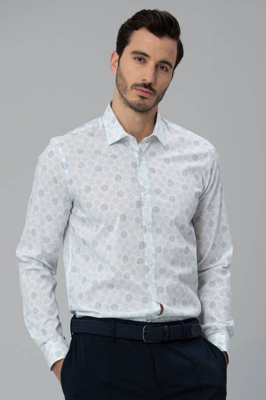 Rous Mens Smart Shirt Slım Fıt Sax - 1