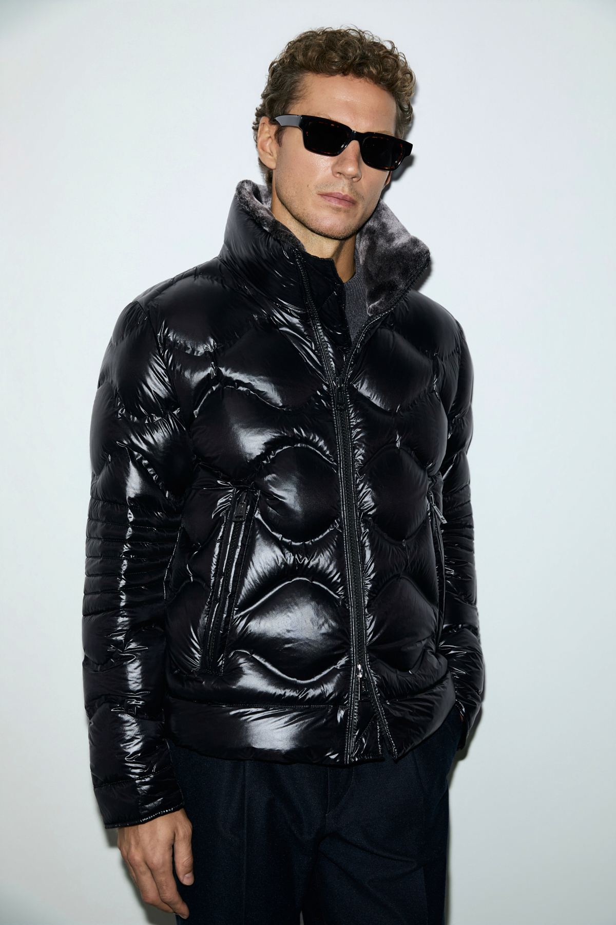 Goose Feather Male Coat Black - Lufian