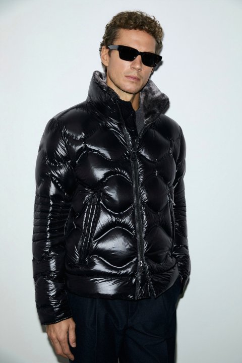Roy Goose Feather Male Coat Black - Lufian