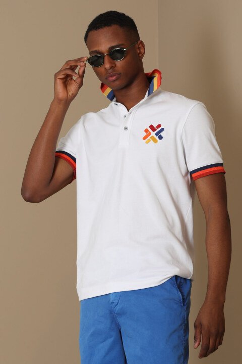 Ruby Smart Mens Polo T - Shirt Whıte - Lufian