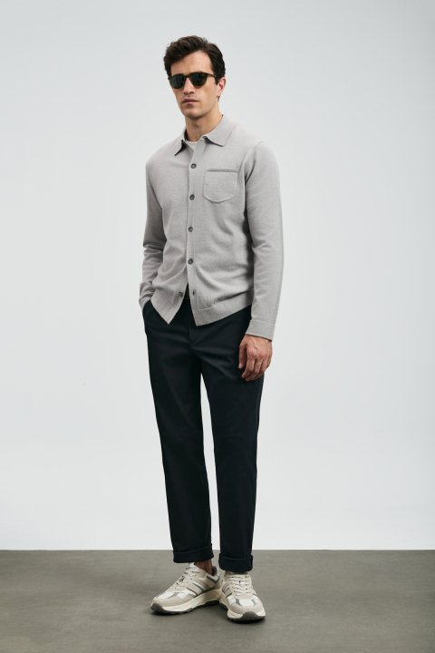 Rumı Smart Men's Chino Pants Slim Fit Black - LUFIAN