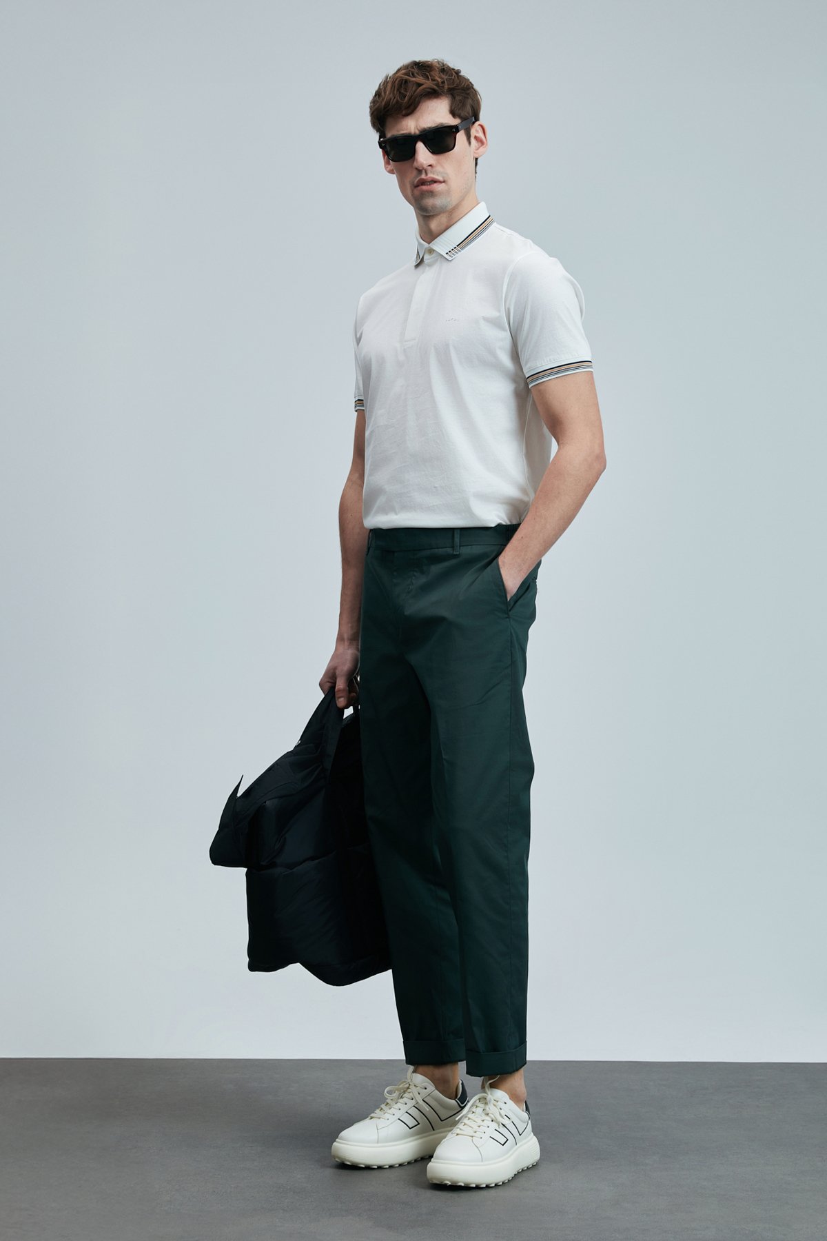 Samuel Smart Mens Chino Pants Slım Fıt Green - Lufian (1)