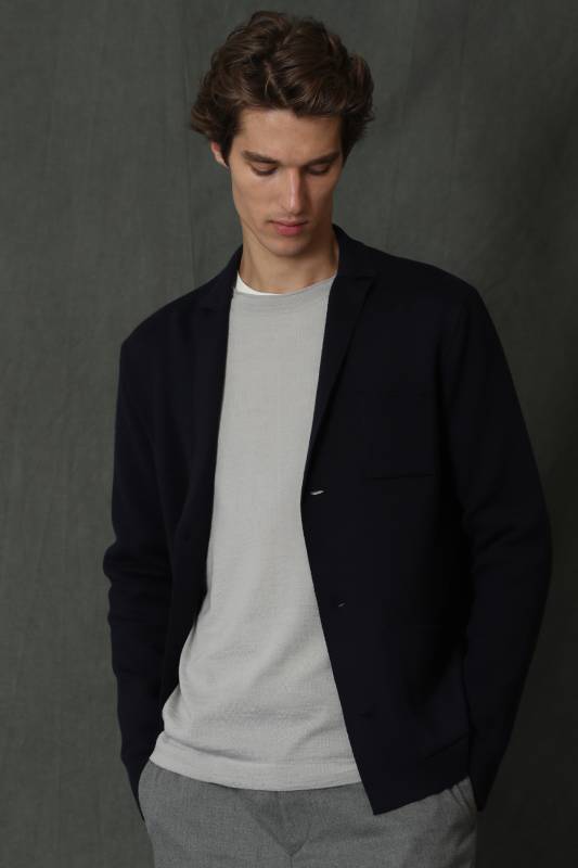 Sander Male Cardigan Navy - 2