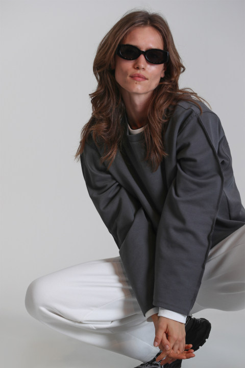 Sandra Woman Knitting Sweatsh Khakı - Lufian