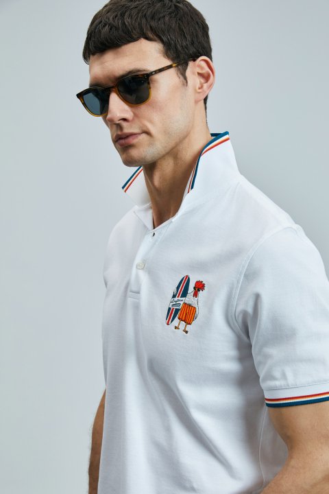 Sansa Smart Men's Polo T-Shirt White - LUFIAN
