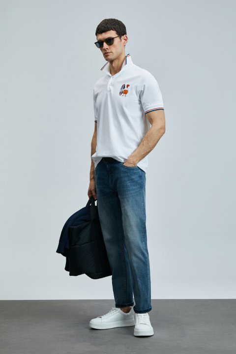 Sansa Smart Men's Polo T-Shirt White - LUFIAN