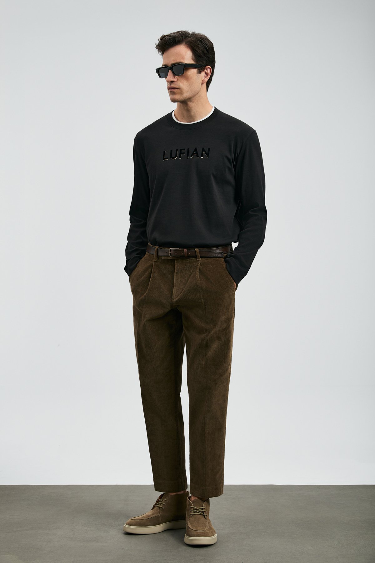 Sara Men's Long Sleeve T-Shirk Black - LUFIAN