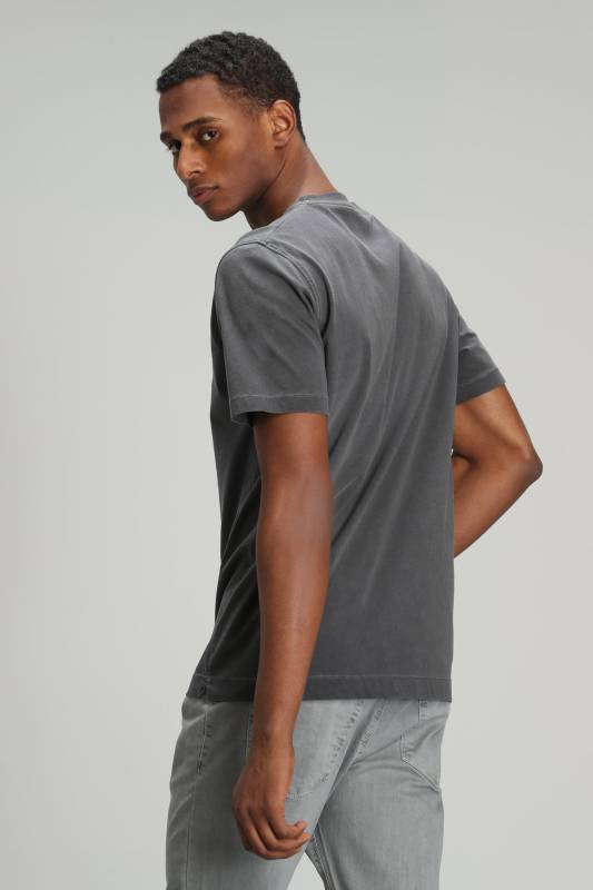 Sarder Mens Basic T - Shirt Anthracıte - 6