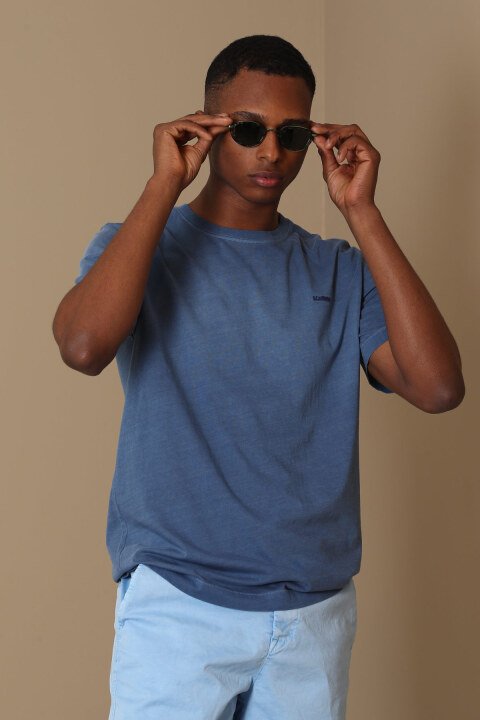Sarder Mens Basic T - Shirt Indıgo - Lufian
