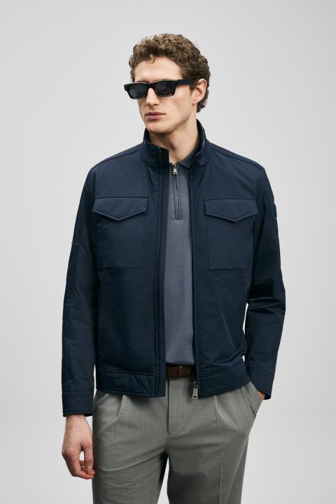 Scott Men's Coat Navy Blue - LUFIAN