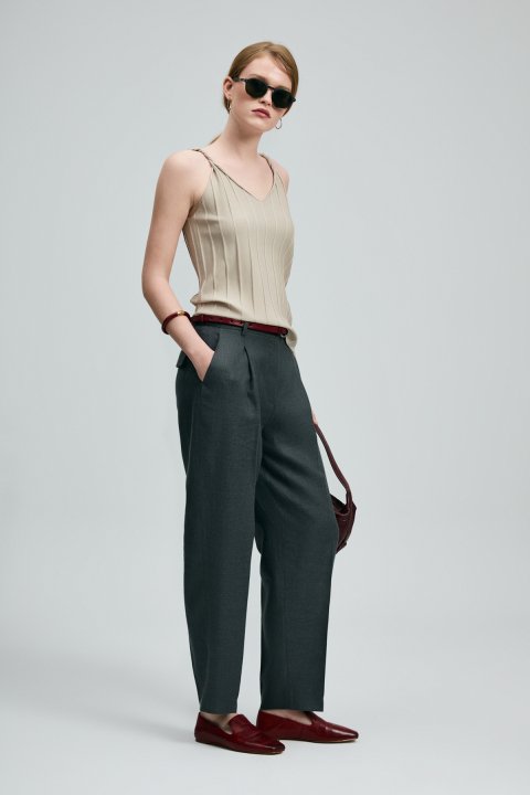 Seam Women's Trouser Khaki - LUFIAN