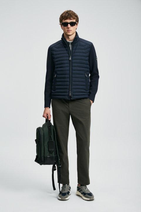 Sergıo Goose Down Men's Coat Navy Blue - LUFIAN