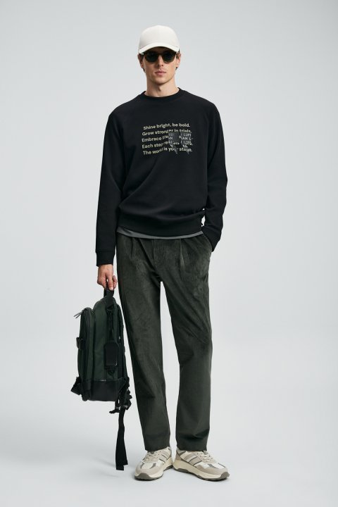 Shadow Men's Sweatshirt Black - LUFIAN