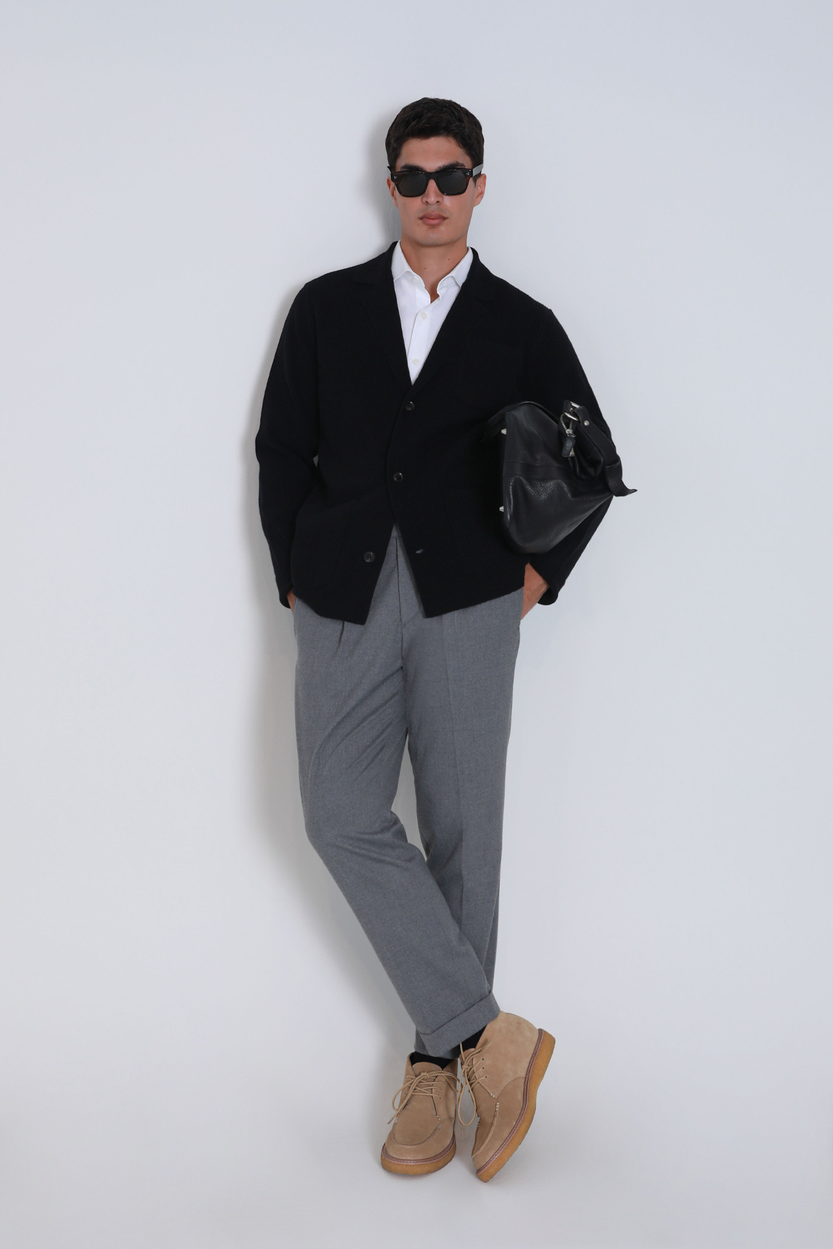 Shay Male Cardigan Black - Lufian