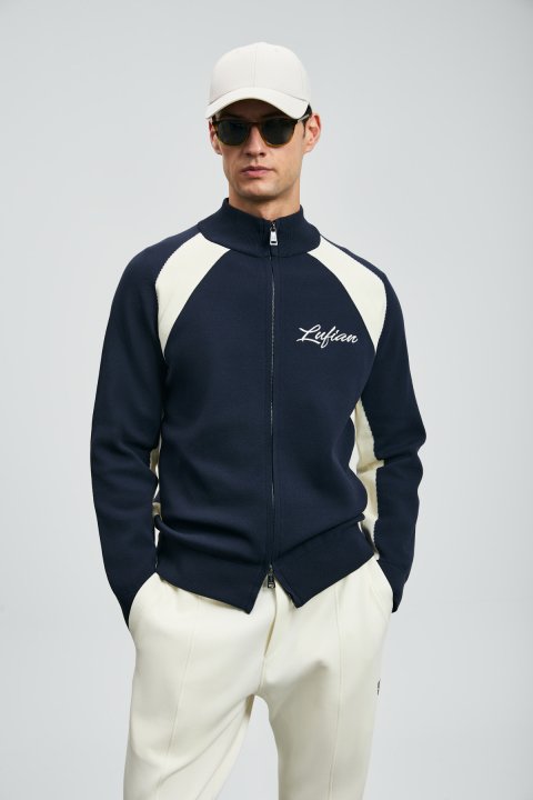 Shıne Men's Cardigan Navy Blue - LUFIAN