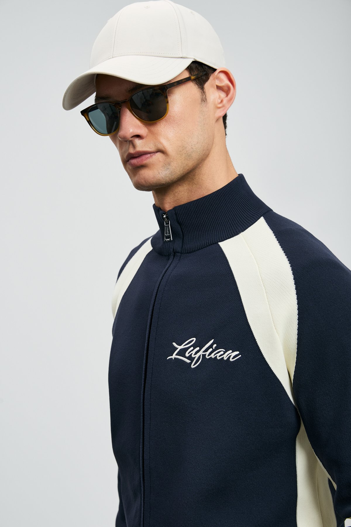 Shıne Men's Cardigan Navy Blue - LUFIAN