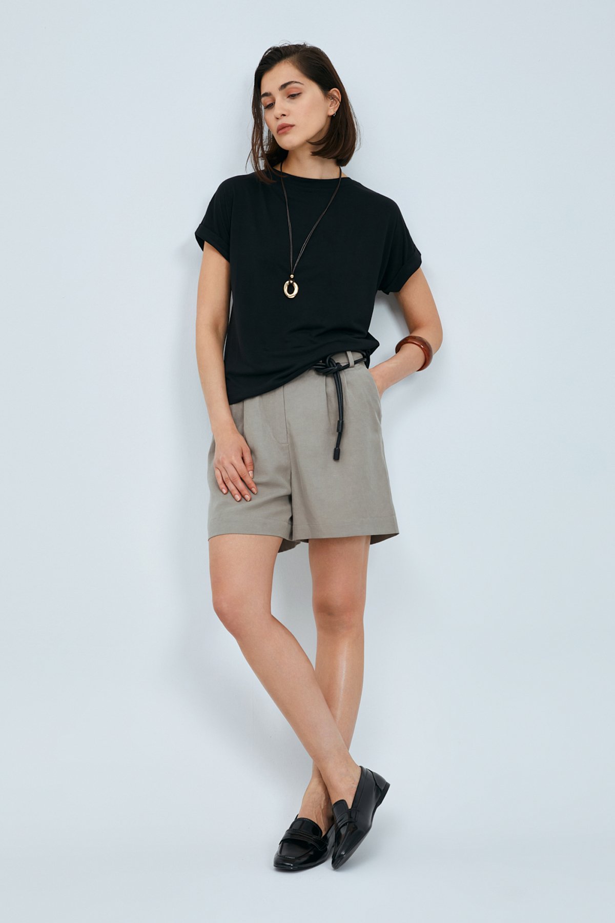 Sıgnorıa Women's Modal Blend T-Shirt Black - LUFIAN