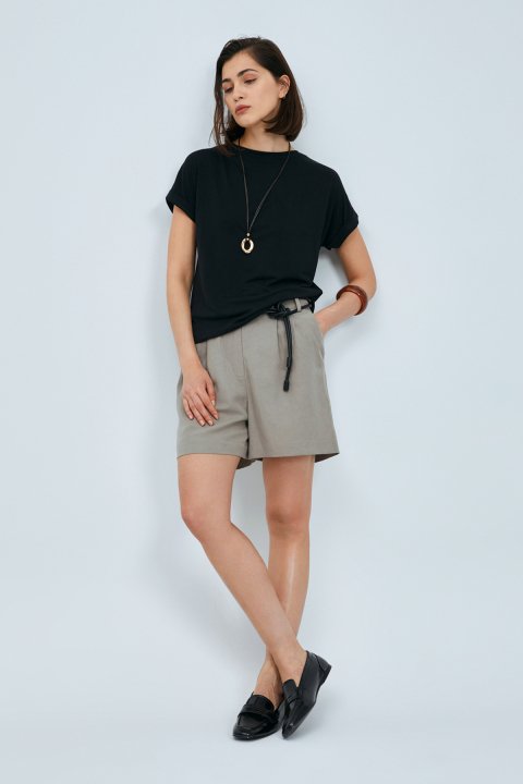 Sıgnorıa Women's Modal Blend T-Shirt Black - LUFIAN