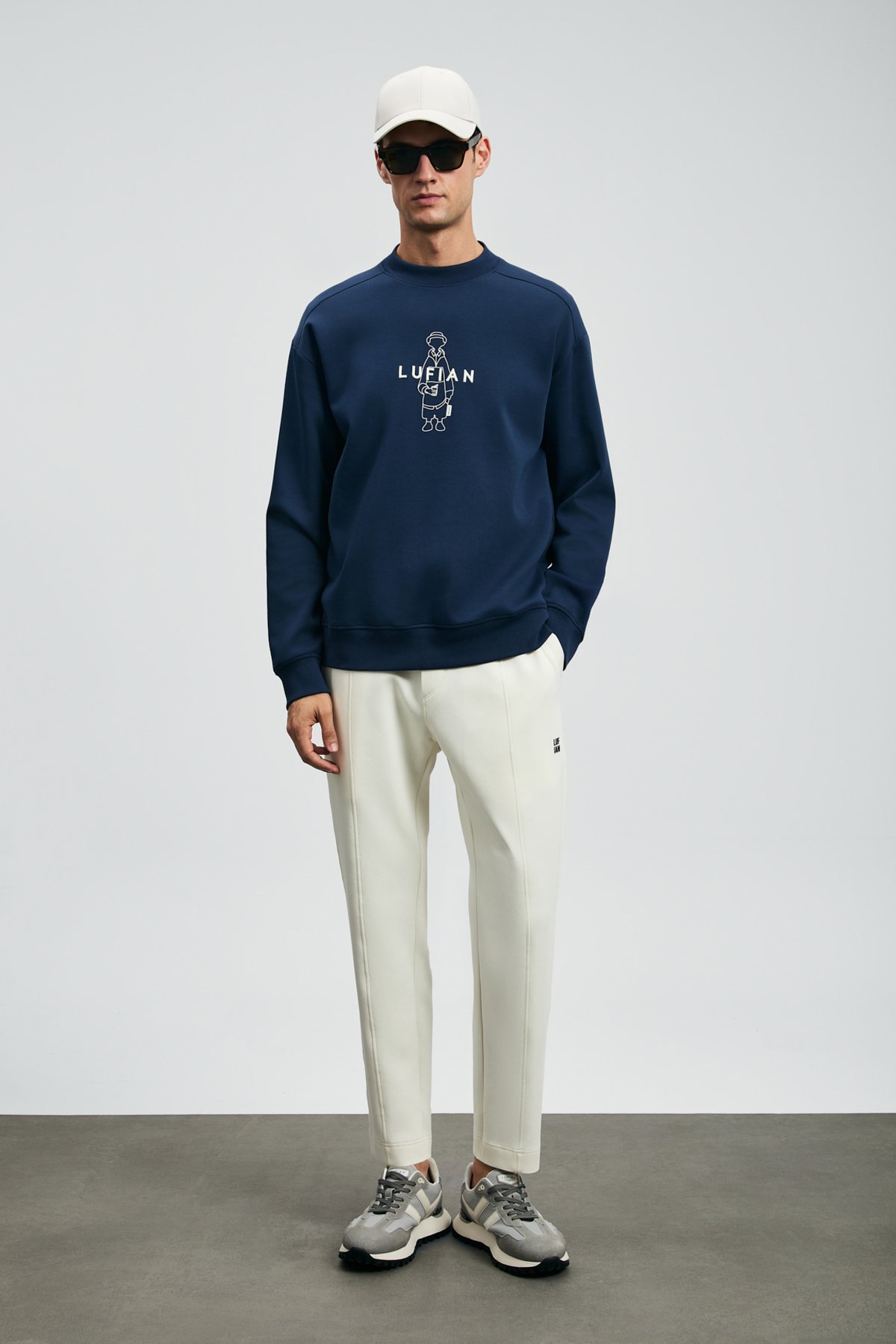 Sımba Men's Sweatshirt Navy Blue - LUFIAN