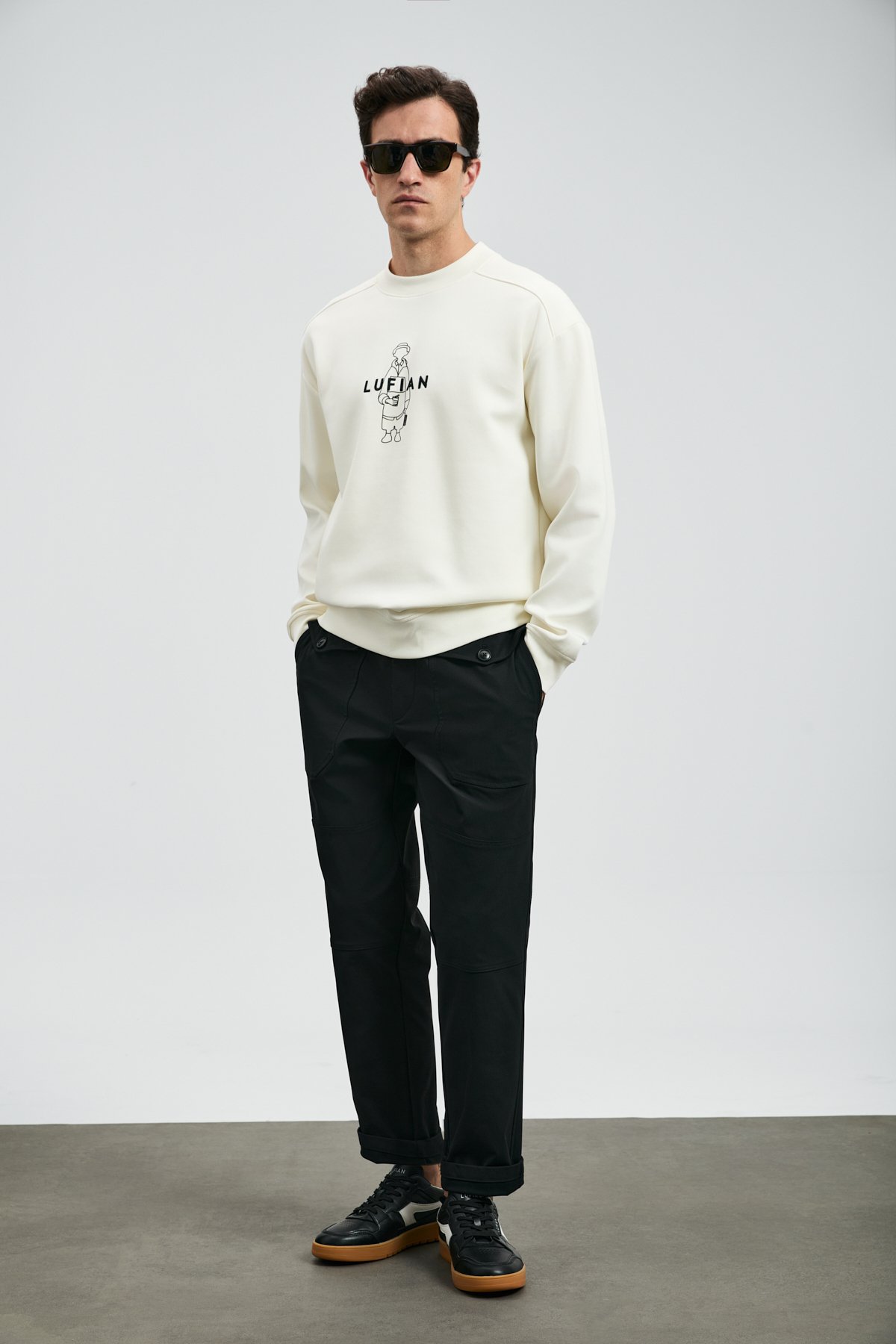 Sımba Men's Sweatshirt Off White - LUFIAN