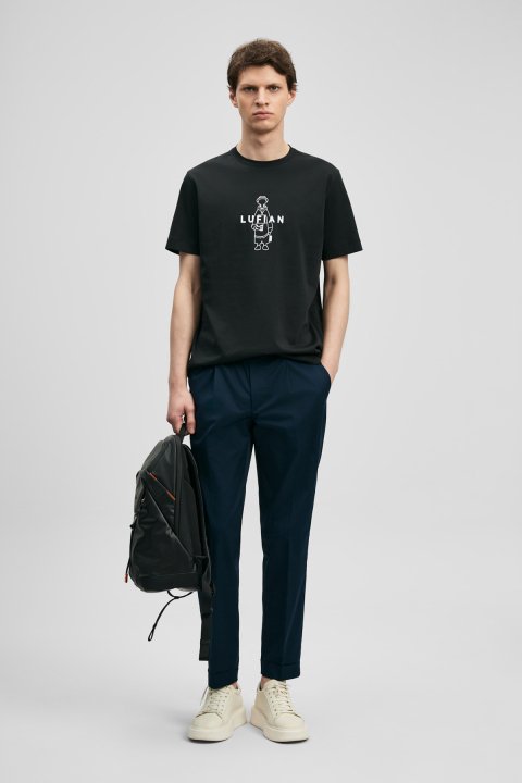 Sımbad Modern Graphic T-Shirt Black - LUFIAN