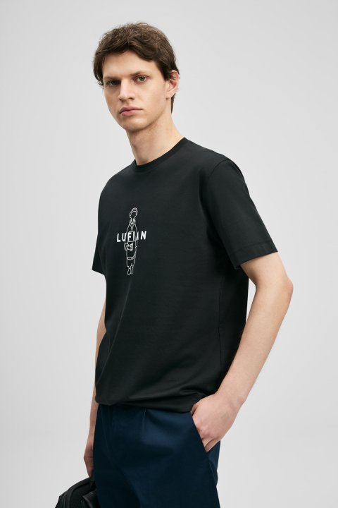 Sımbad Modern Graphic T-Shirt Black - LUFIAN