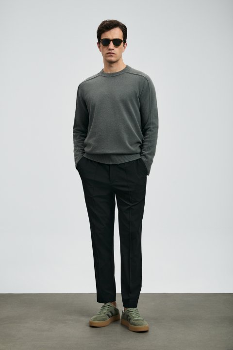 Sımon Smart Men's Chino Pants Slim Fit Black - LUFIAN