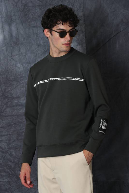 Sımple Male Sweatshirt Dark Green - 1