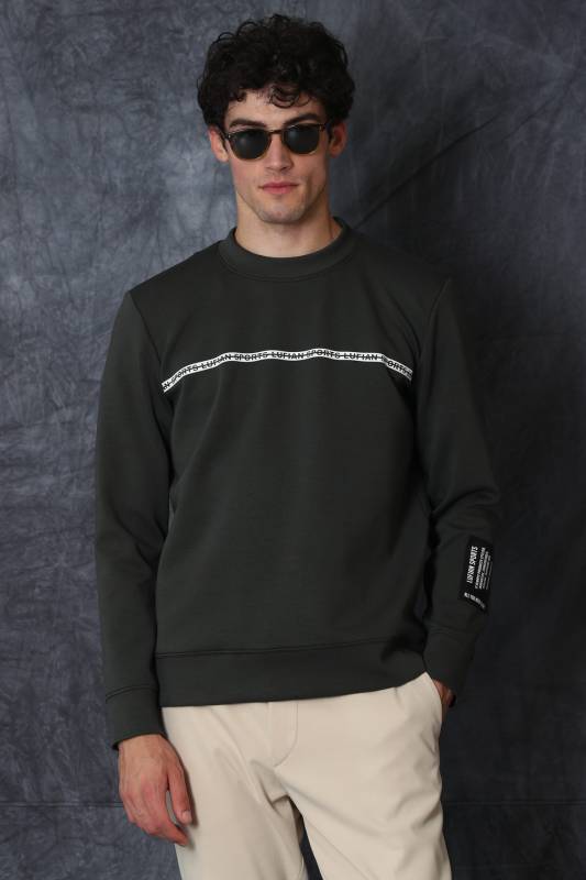 Sımple Male Sweatshirt Dark Green - 3