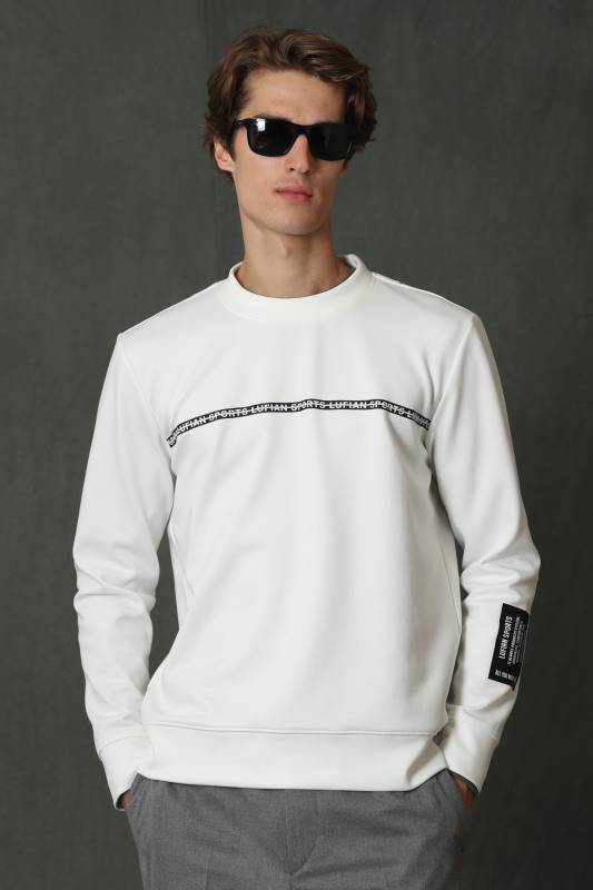 Sımple Male Sweatshirt Off Whıte - 1